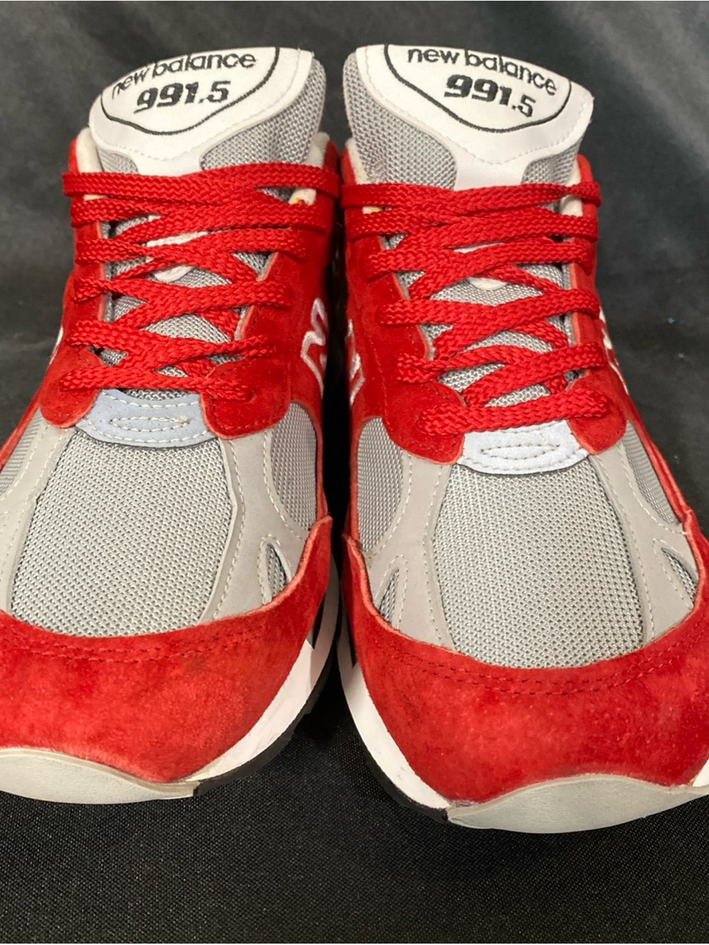 New Balance Red & Gray Suede Mesh Sneaker 991.5 Size 11 - Picture 2 of 8
